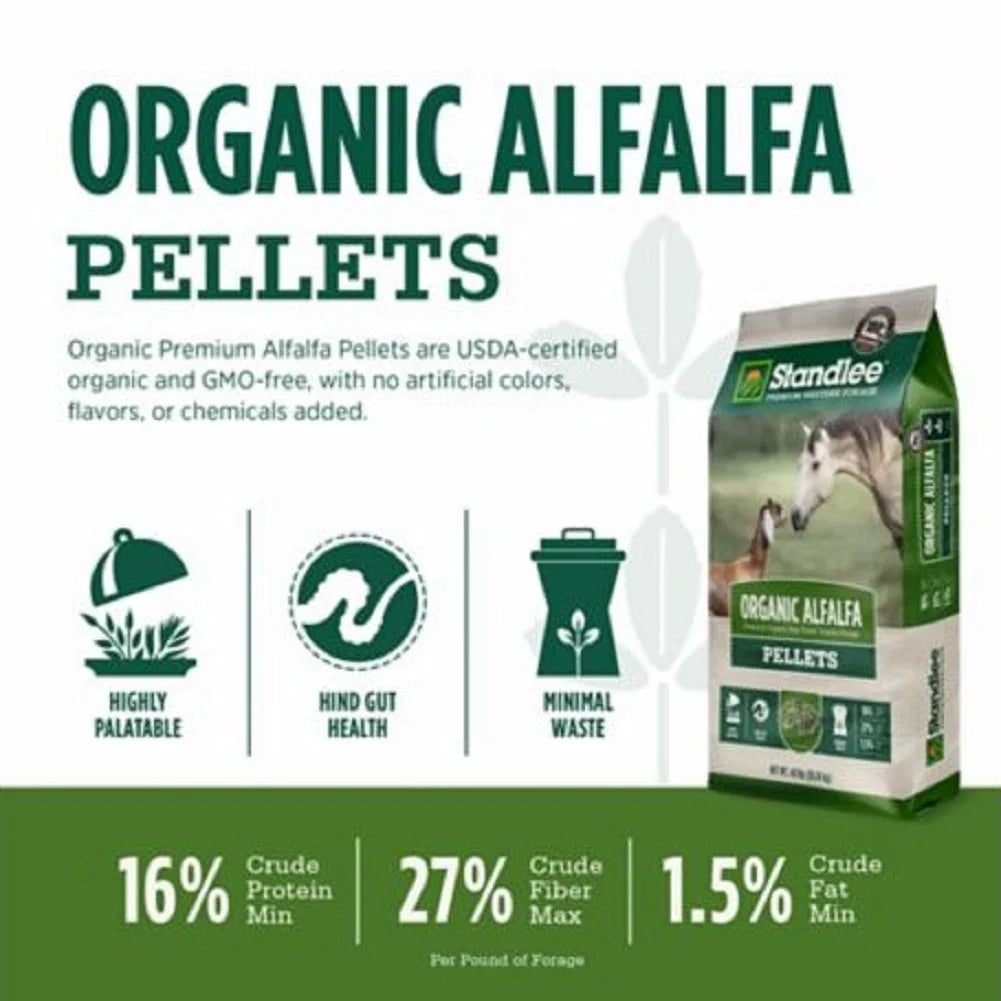 1175-ORG-30101-0-0 Organic Alfalfa Pellets 40 Lbs. Horse and Goat Feed