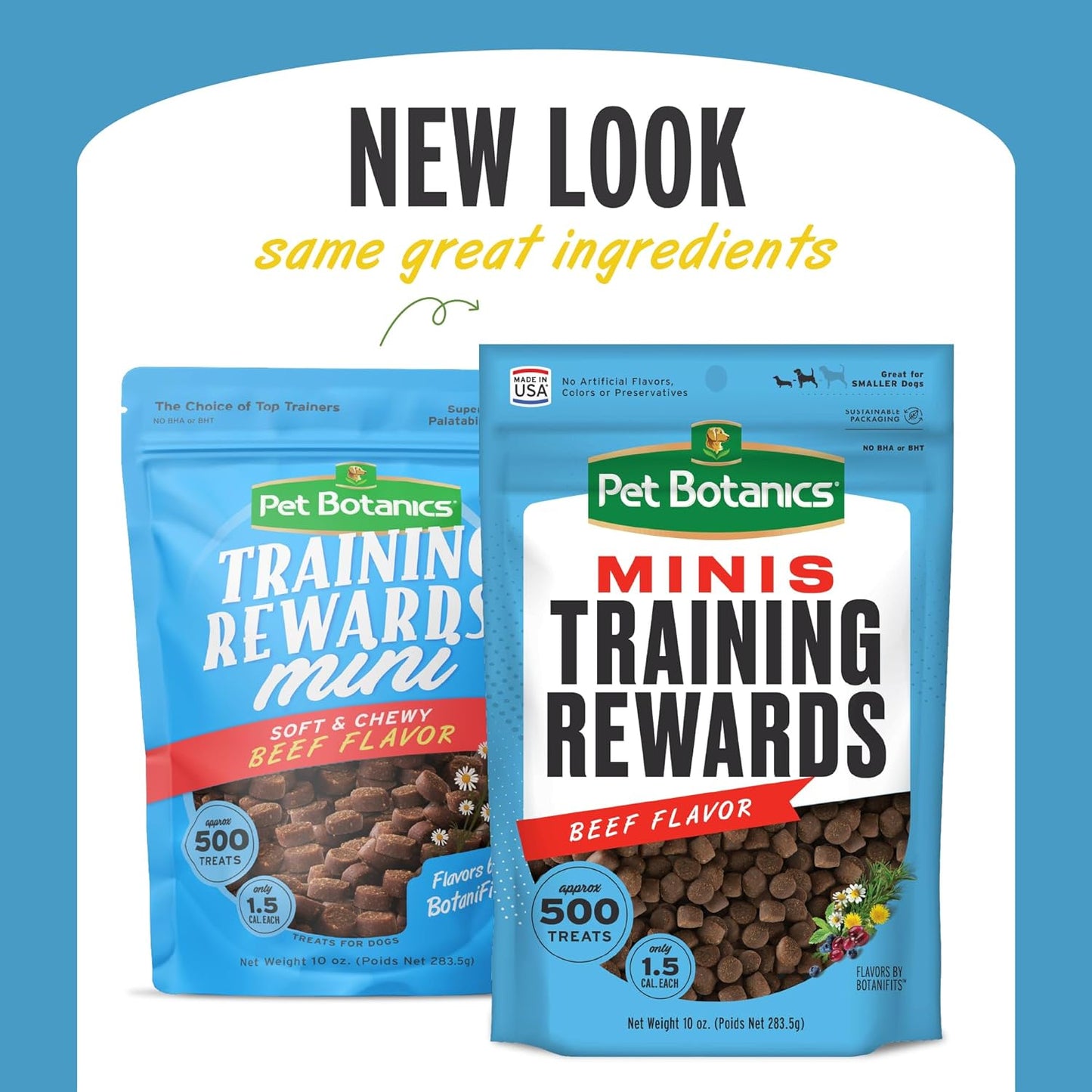 10 Oz. Pouch Training Reward Mini Soft & Chewy, Beef Flavor, with 500 Treats per Bag, the Choice of Top Trainers