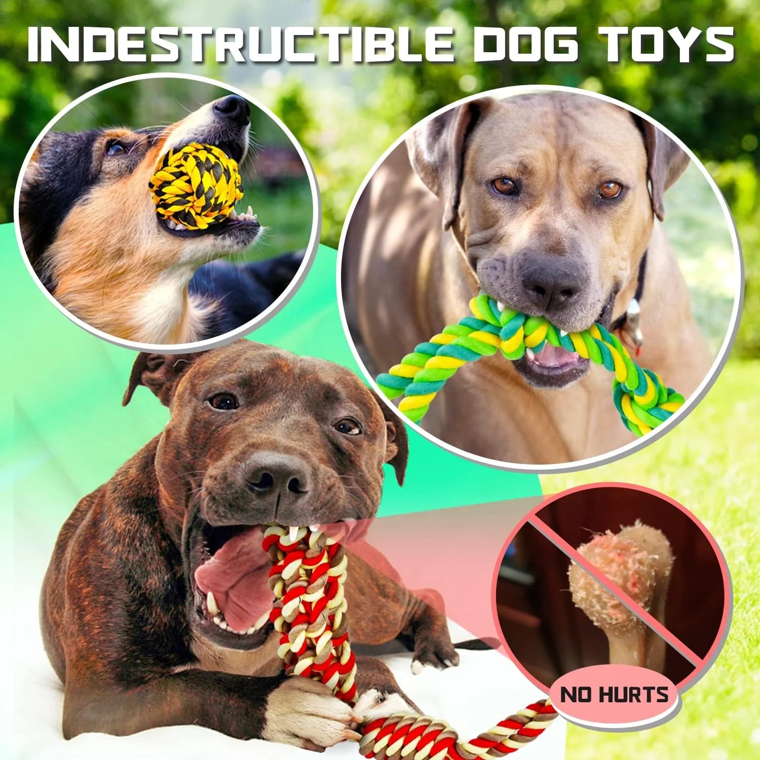 XL Dog Chew Toys for Aggressive Chewers Large Breed, 14 Pack Tough Indestructible Dog Toys , Durable Puppy Chew Toys for Teething, Heavy Duty Cotton Dog Rope Toys for Large Dogs