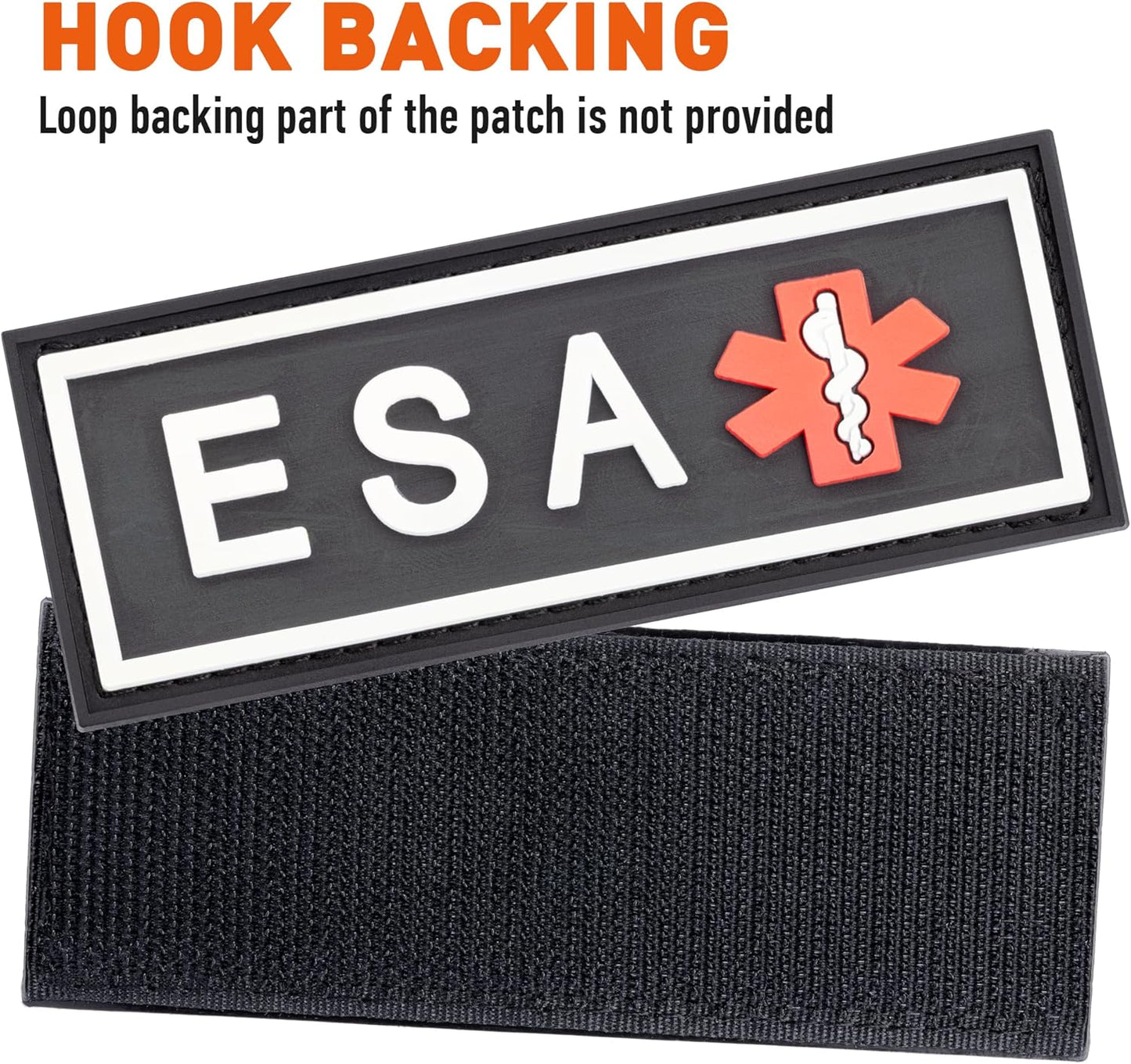 Emotional Support Animal Patch for Dog Harness and Vest ESA Removable 3D Rubber Patches Hook Backing for Small or Large Service Dogs