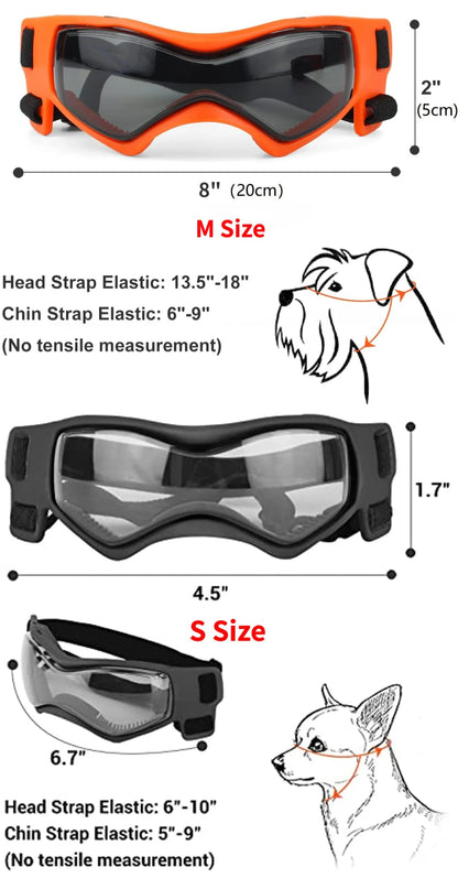 Dog Goggles for Small Breed Dog Sunglasses Dog UV Sunglasses Windproof Soft Frame Adjustable Straps for Small/Medium Dogs Puppy