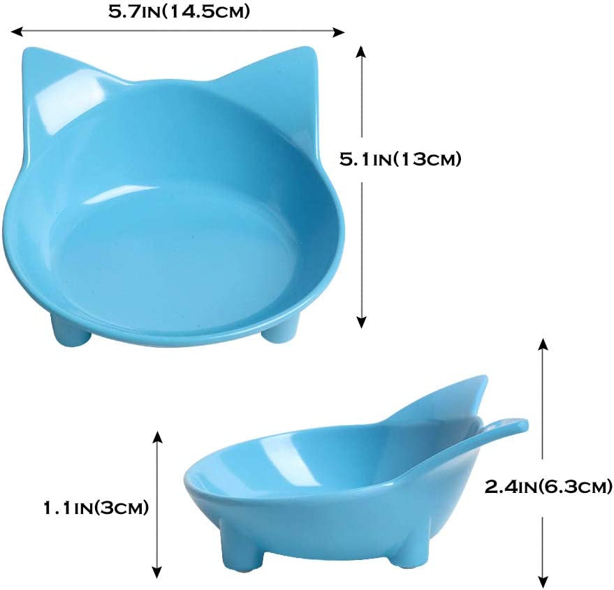 Cat Bowl Cat Food Bowls Non Slip Cat Dish Pet Food Bowls Shallow Cat Water Bowls Cat Feeding Wide Bowls to Stress Relief of Whisker Fatigue Pet Bowl of Dogs Cats Rabbits