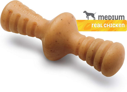 Zaggler Rolling Dog Chew Toy for Aggressive Chewers, Real Chicken, Made in USA, Medium