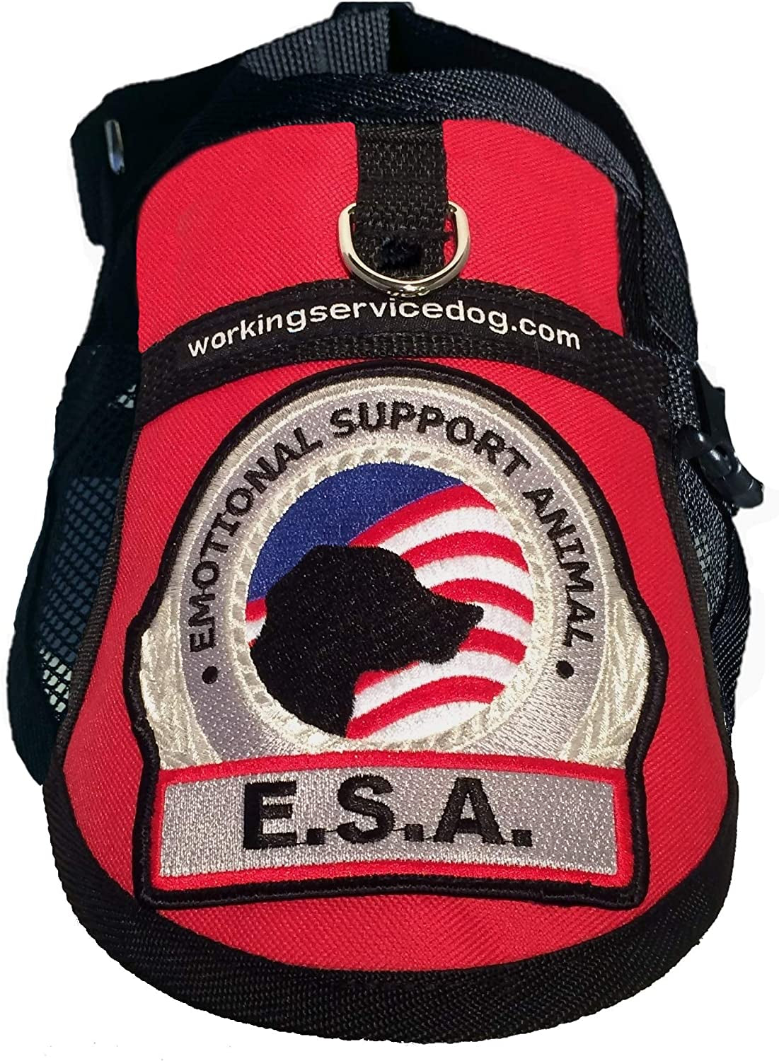 Premium Emotional Support Dog Vest | ESA Dog Vest | Mesh Cooling Panel | Emotional Support Dog Harness | Includes 5 Federal Law ESA Handout Cards (18" - 22" Girth, Red)