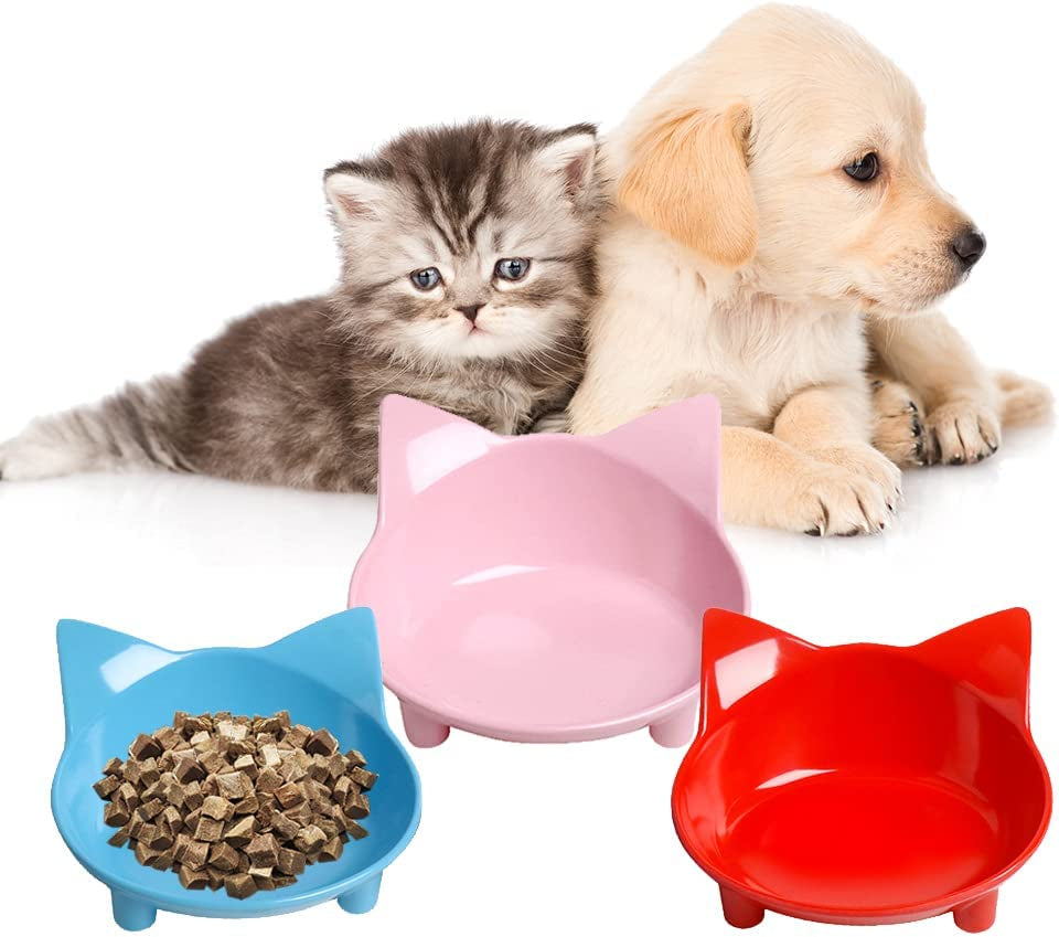 Cat Bowl Cat Food Bowls Non Slip Cat Dish Pet Food Bowls Shallow Cat Water Bowls Cat Feeding Wide Bowls to Stress Relief of Whisker Fatigue Pet Bowl of Dogs Cats Rabbits